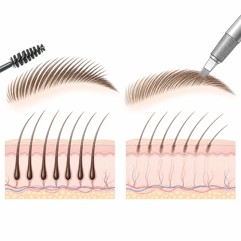 Brow procedure difference illustration