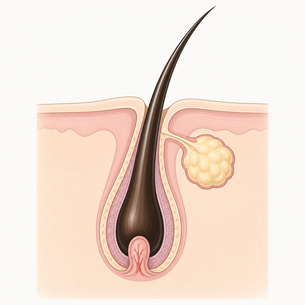 Eyelash follicle anatomy