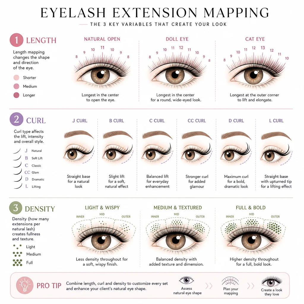 Eyelash mapping illustration