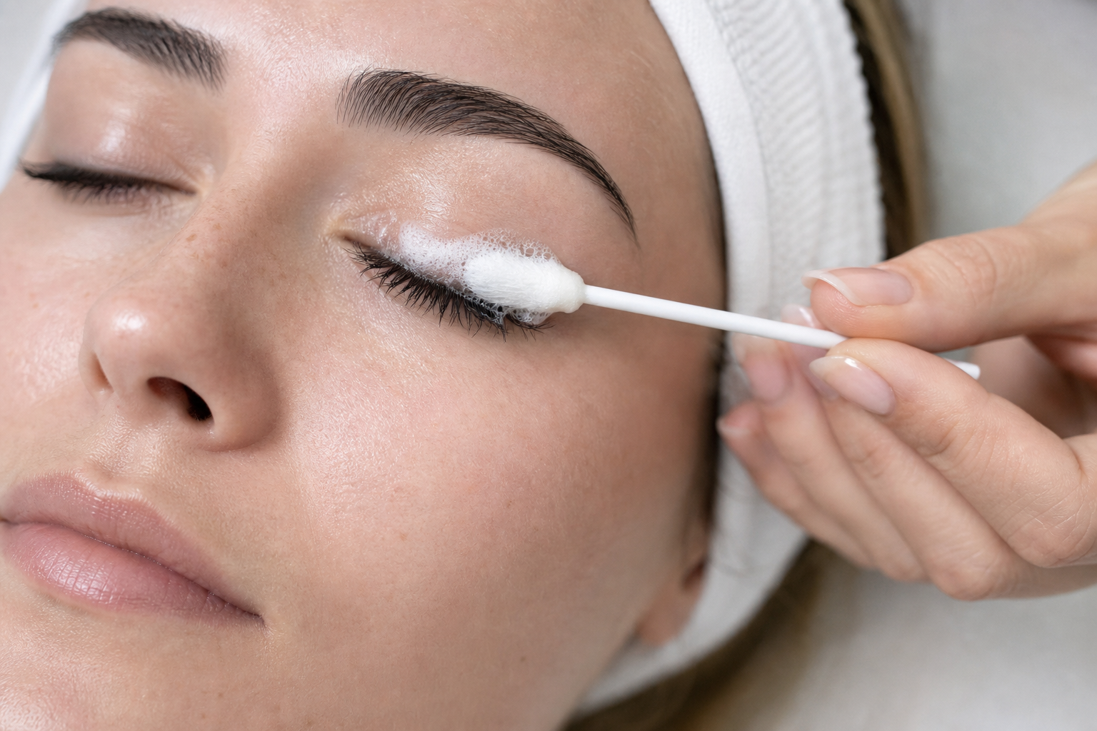 Gentle lash cleansing