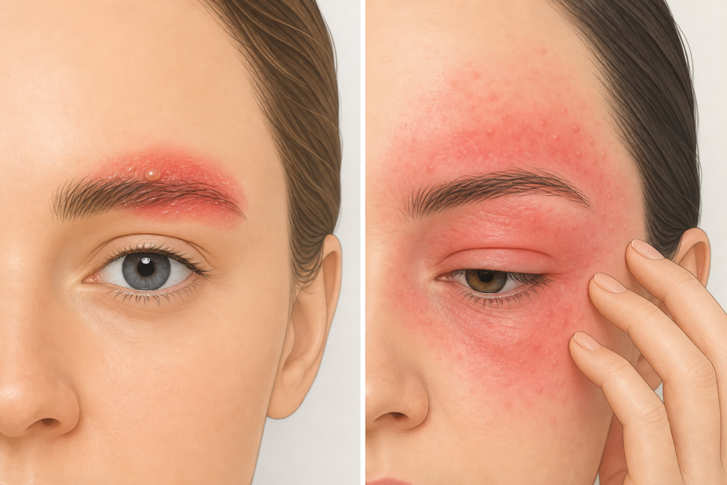 Burn versus allergic reaction