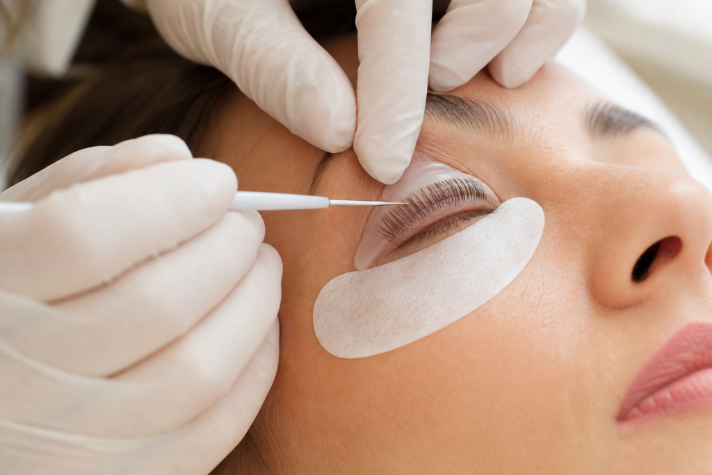 Professional lash lift treatment