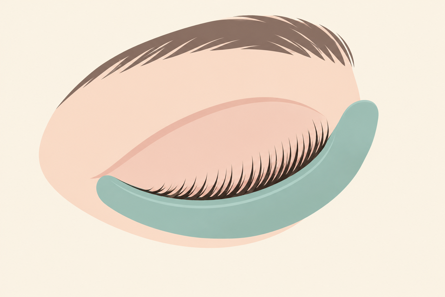 Lash lift shield on closed eye