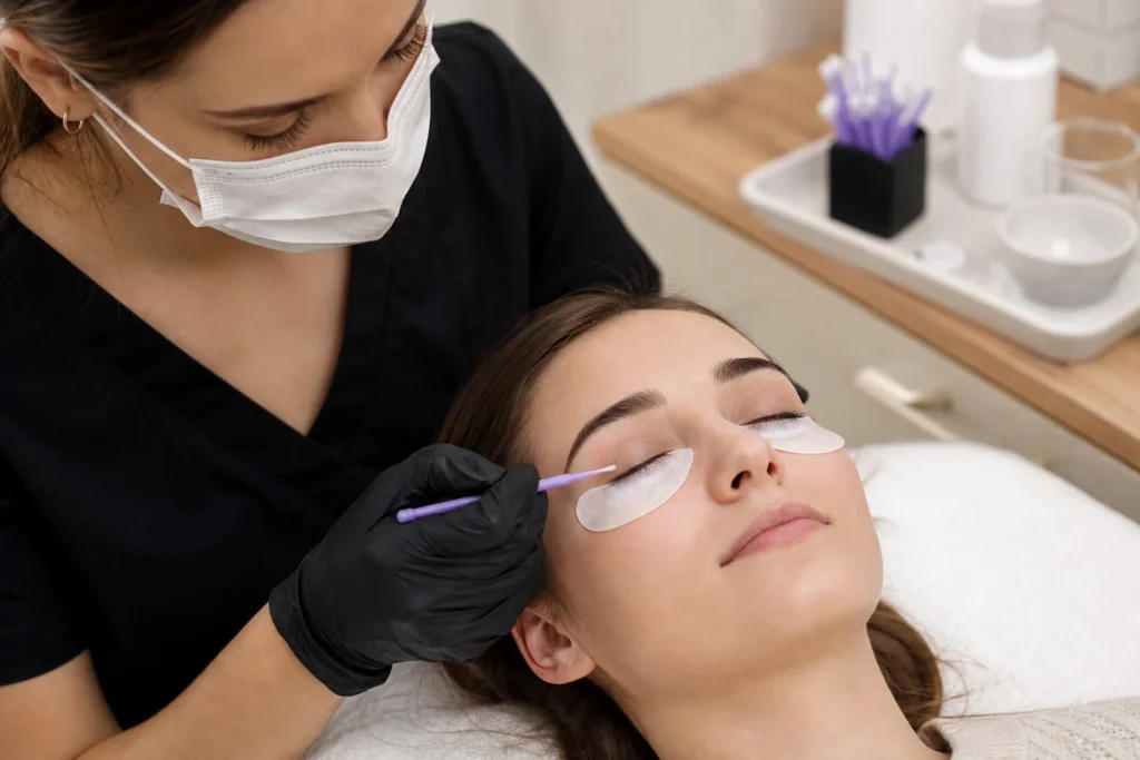 Professional lash tint setup